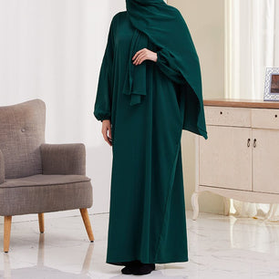 Women's Arabian Polyester Full Sleeve Solid Pattern Casual Abaya