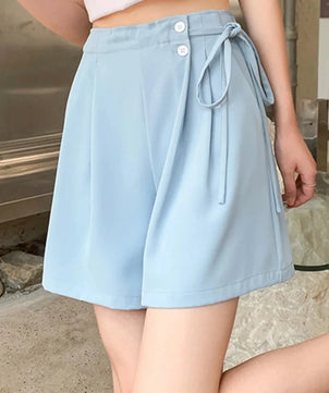 Women's Cotton High Waist Button Fly Casual Plain Pattern Shorts