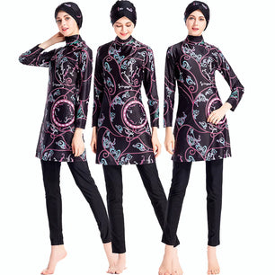 Women's Arabian Polyester Full Sleeves Modest Swimwear Dress