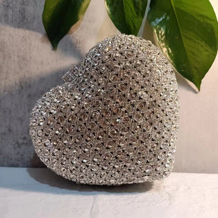 Women's Metallic Hasp Closure Rhinestone Pattern Wedding Clutch