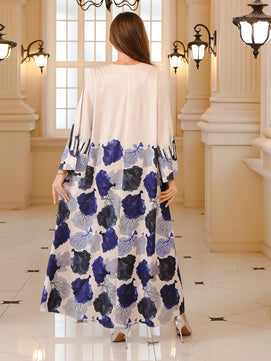 Women's Arabian Polyester Full Sleeves Printed Pattern Dress