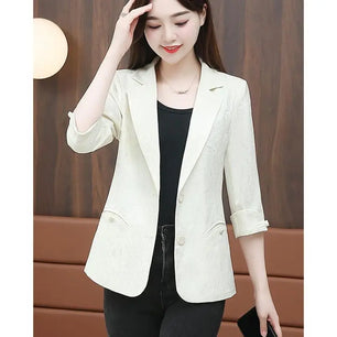 Women's Notched Collar Long Sleeve Single Breasted Chic Blazer