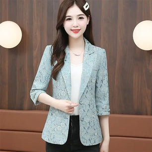 Women's Notched Collar Long Sleeve Single Breasted Chic Blazer