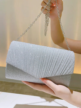 Women's Polyester Hasp Closure Sequined Classic Wedding Clutch