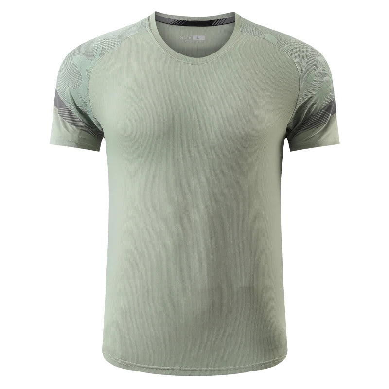 Men's Nylon Short Sleeve Pullover Closure Sportswear T-Shirt