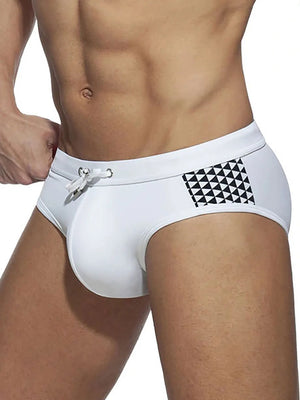 Men's Polyester Drawstring Closure Printed Boxer Swimwear Shorts