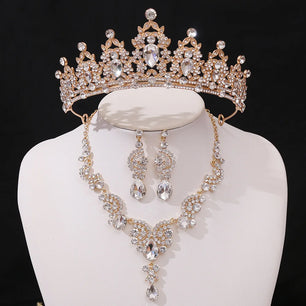 Women's Zinc Alloy Crystal Geometric Bridal Crown Jewelry Sets