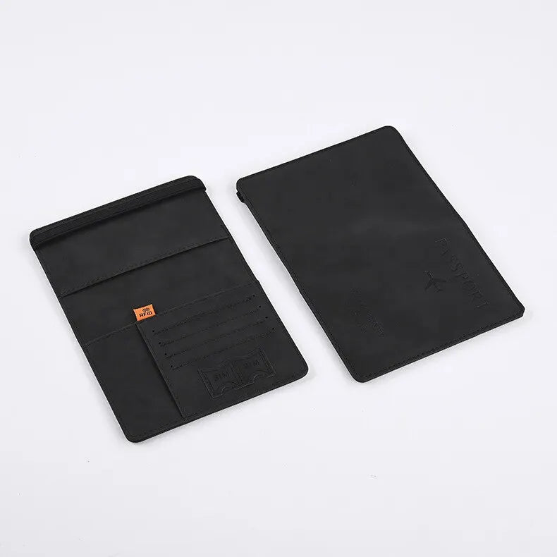 Men's PU Leather Hasp Closure Letter Pattern Passport Wallets