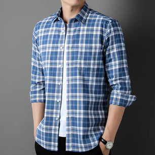 Men's Cotton Turndown Collar Long Sleeves Casual Wear Shirts