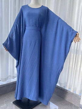 Women's Arabian Polyester Full Sleeves Solid Pattern Long Dress