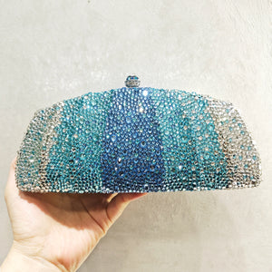 Women's Metallic Hasp Closure Rhinestone Pattern Wedding Clutch