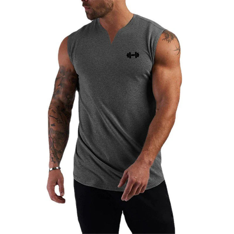 Men's Cotton Sleeveless Pullover Closure Sportswear T-Shirt