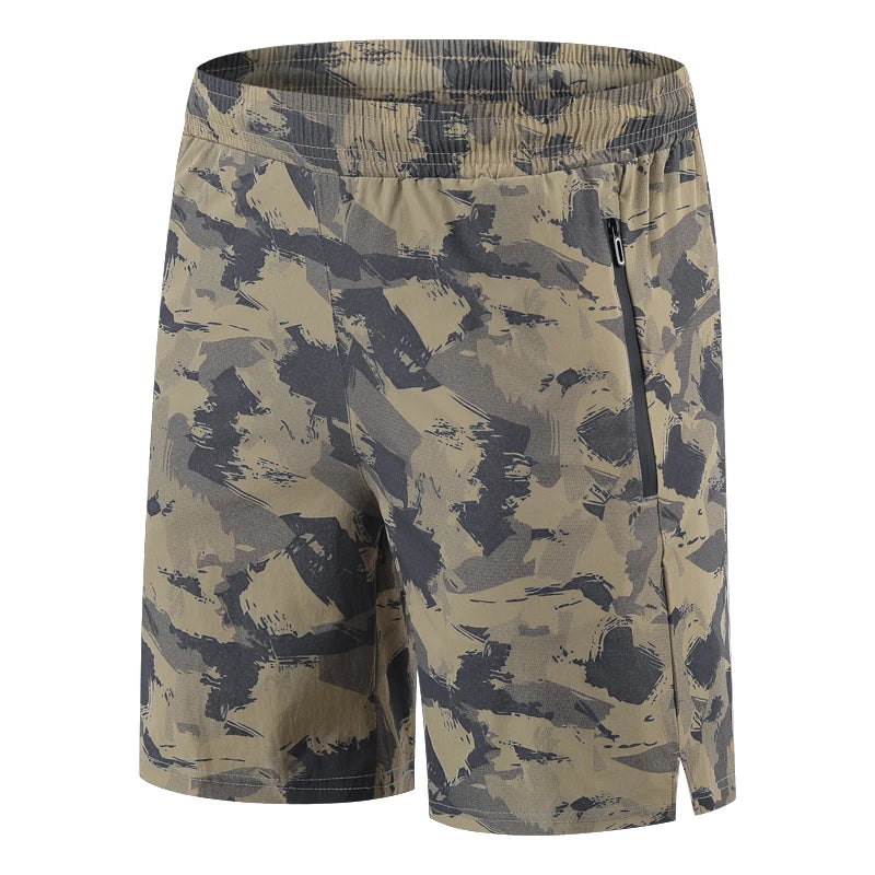 Men's Nylon Camouflage Pattern Breathable Fitness Sports Shorts