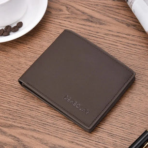 Men's PU Leather Solid Pattern Card Holder Mini Trendy Wallets