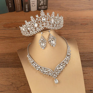 Women's Zinc Alloy Geometric Bridal Wedding Crown Jewelry Sets