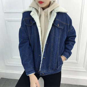 Women's Polyester Turn-Down Collar Long Sleeves Solid Jacket