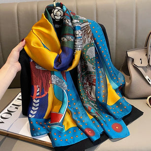 Women's Silk Neck Wrap Printed Pattern Trendy Beach Scarves