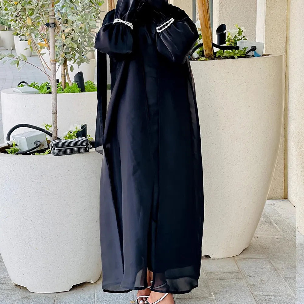 Women's Arabian Polyester Full Sleeve Solid Pattern Casual Abaya