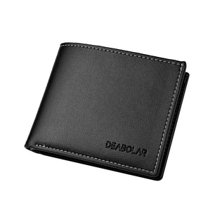 Men's PU Leather Letter Pattern Card Holder Mini Casual Wallets