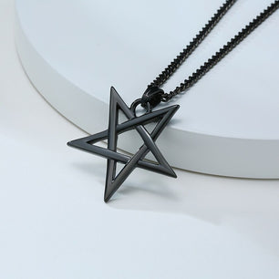 Men's 100% Stainless Steel Link Chain Star Pendant Necklace