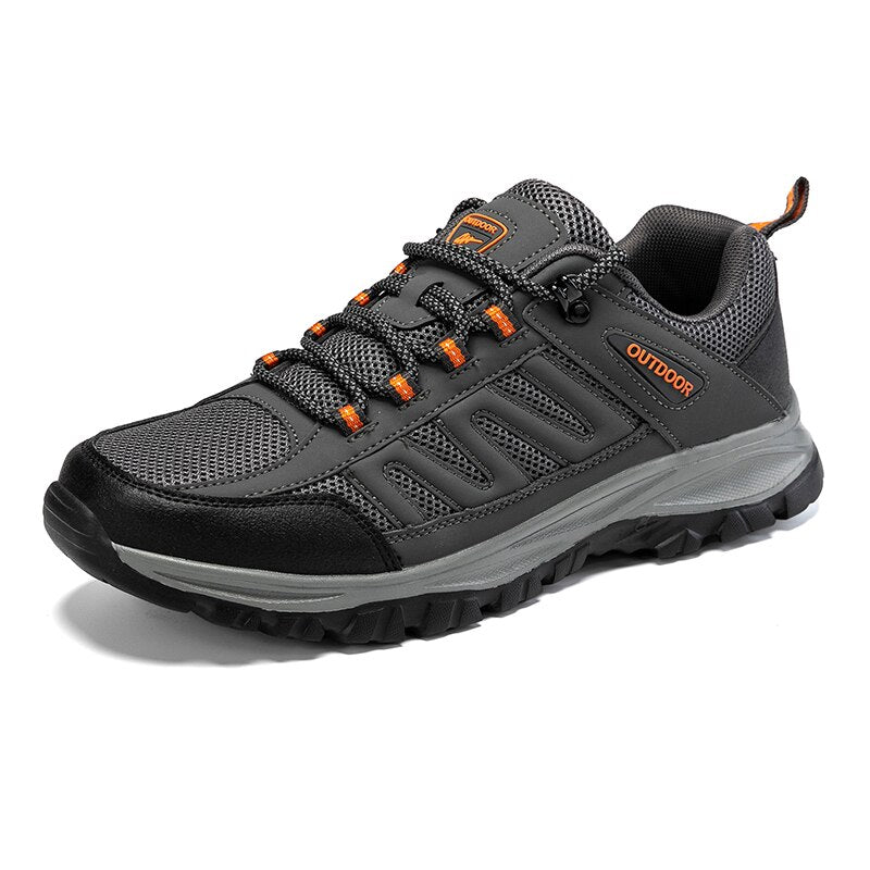 Men's PU Round Toe Lace-up Outdoor Sports Luxury Walking Shoes