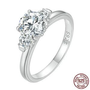 Women's 100% 925 Sterling Silver Moissanite Engagement Ring