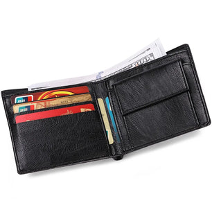 Men's PU Leather Patchwork Pattern Card Holder Mini Trendy Wallets