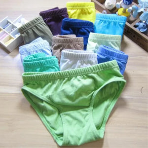 Kid's Boys 4Pcs Cotton Quick-Dry Solid Pattern Underwear Briefs