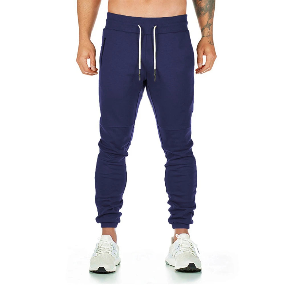 Men's Polyester Drawstring Closure Quick-Drying Gymwear Trousers