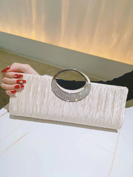 Women's Polyester Hasp Closure Sequined Classic Wedding Clutch