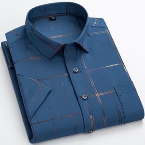 Men's Polyester Turn-Down Collar Single Breasted Casual Shirt