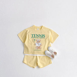 Baby's Boy Cotton Short Sleeve Letter Pattern Two-Piece Suit