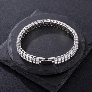 Men's Zinc Alloy Link Chain Toggle Clasp Closure Hip Hop Bracelet