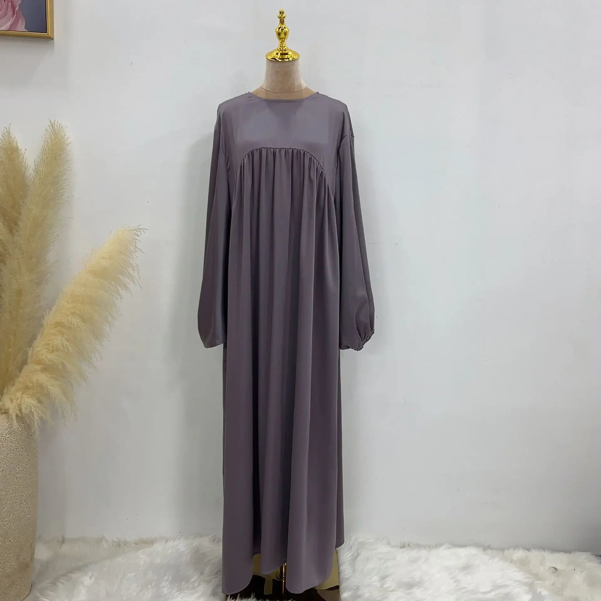 Women's Arabian Polyester Full Sleeve Solid Pattern Casual Abaya