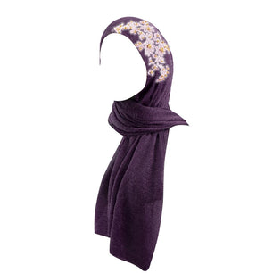 Women's Arabian Polyester Head Wrap Embroidered Elegant Hijabs