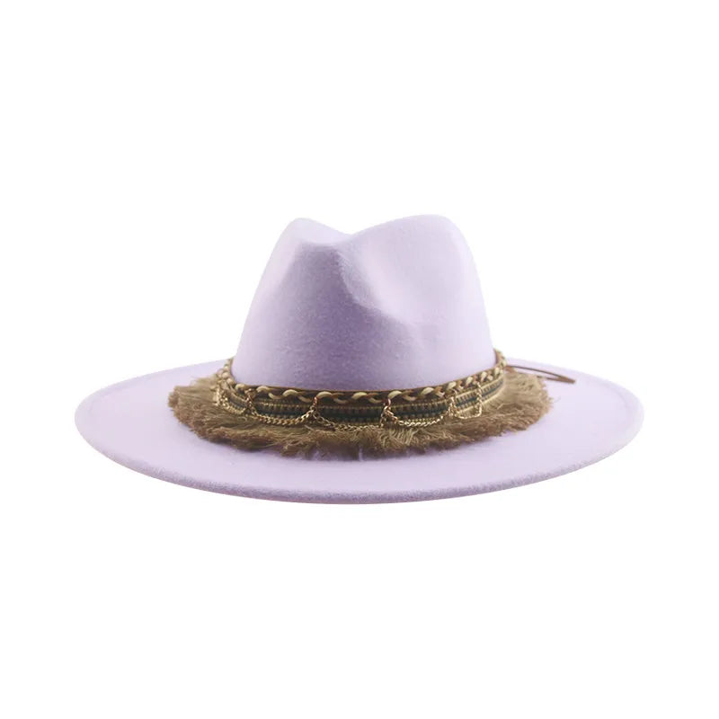 Women's Cotton Feather Pattern Luxury Glamorous Trendy Hat