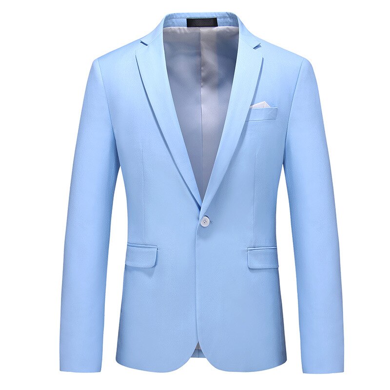 Men's Polyester Notched Collar Long Sleeve Single Breasted Blazer