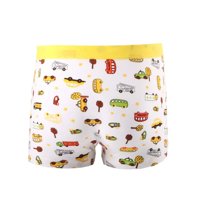 Kid's Boy 2Pcs Cotton Quick-Dry Printed Pattern Underwear Shorts