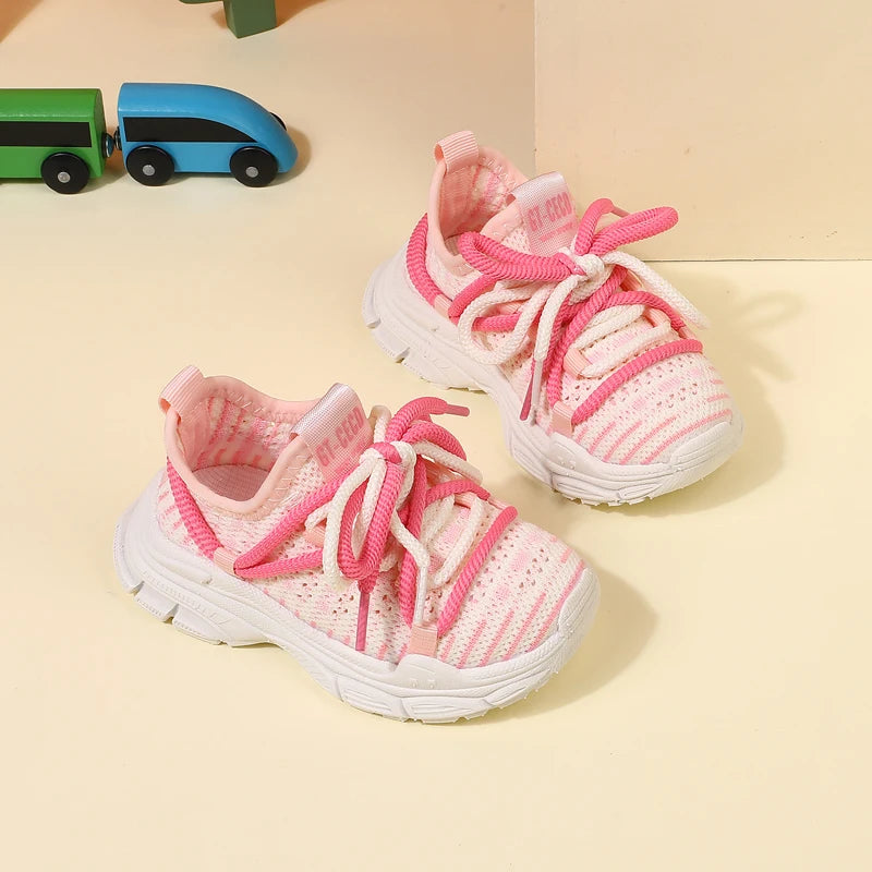 Kid's Knitted Fabric Round Toe Non-Slip Mixed Colors Casual Shoes