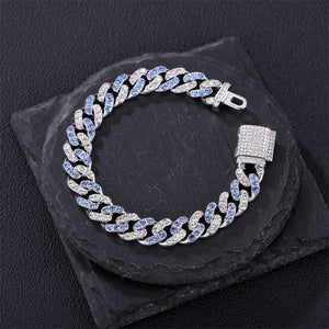 Men's Zinc Alloy Link Chain Toggle Clasp Closure Hip Hop Bracelet