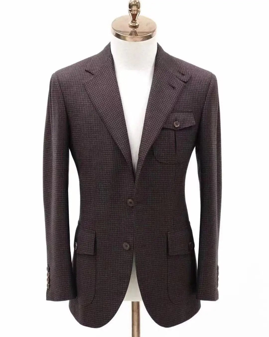 Men's Polyester Notched Collar Long Sleeve Single Breasted Blazers