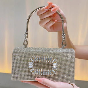 Women's PU Hasp Closure Sequined Pattern Bridal Wedding Clutch