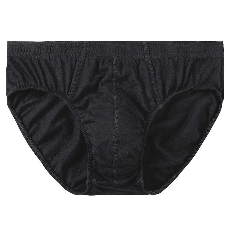 Men's Cotton Low Waist Solid Pattern Breathable Underpants Brief