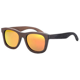 Men's Bamboo Frame TAC Lenses Square Shaped Polarized Sunglasses