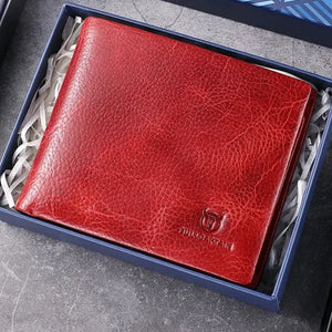 Men's Genuine Leather Card Holder Solid Pattern Trendy Wallets