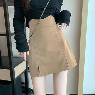 Women's Polyester High Waist Solid Pattern Casual Wear Skirts