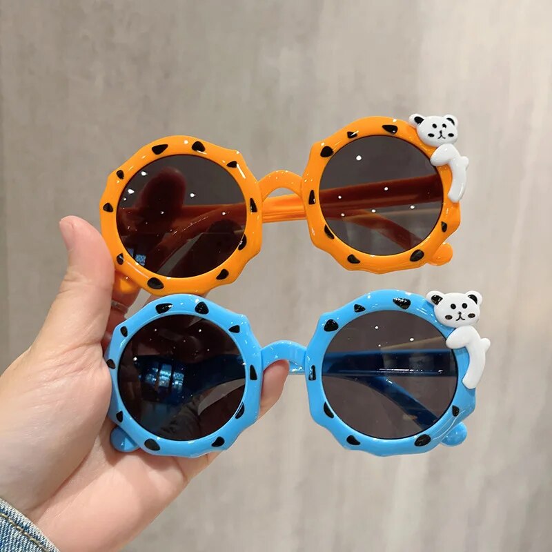 Kid's Polycarbonate Frame Cartoon Shaped UV400 Trendy Sunglasses