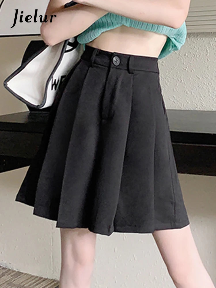 Women's Polyester High Waist Pleated Pattern Casual Wear Skirts