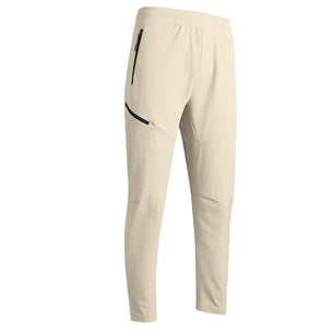 Men's Polyester Drawstring Closure Solid Pattern Yoga Trousers