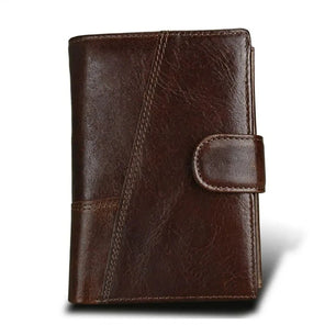 Men's Genuine Leather Card Holder Solid Pattern Trendy Wallets